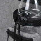 Poche latérale grise en tissu oxford avec cordon de serrage pour bouteille sur sac Esprit Chat
