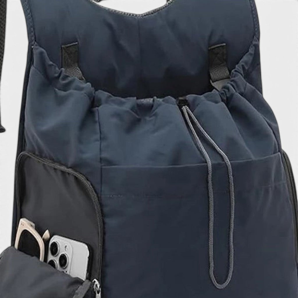 Sac de transport Esprit Chat bleu marine souple pour chat, style sac à dos avec poches latérales et fermeture sécurisée