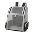 Sac à dos de transport Esprit Chat en fibre noire et filet gris pour chat ou petit chien jusqu'à 6kg