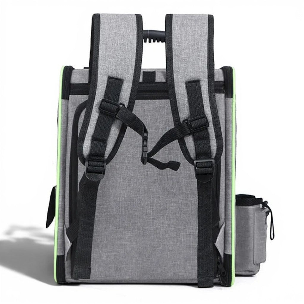 Sac à dos de transport extensible Esprit Chat en tissu oxford gris avec bretelles réglables pour chats