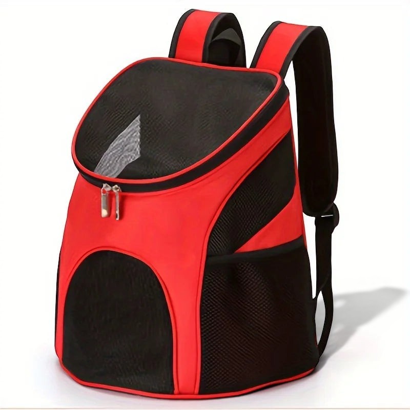 Sac à dos de transport Esprit Chat rouge et noir en nylon respirant pour animaux de compagnie