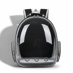 Sac de transport bulle noir et blanc en PVC et tissu Oxford par Esprit Chat, avec fenêtre transparente et aérations.