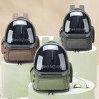 Sac de transport Esprit Chat en nylon avec bulle transparente pour chat, disponible en vert, gris et kaki.