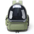 Sac à dos de transport Esprit Chat vert en nylon avec hublot bulle transparent pour chat