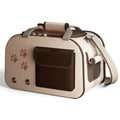 Sac de transport pour chat Esprit Chat beige et marron en tissu synthétique avec bandoulière et motifs de pattes