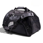 Sac de transport souple noir en nylon pour chat, avec fermeture éclair et fenêtres en maille, par Esprit Chat