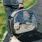 Sac de transport Esprit Chat transparent et pliable pour chat, idéal pour les voyages avec une fenêtre panoramique