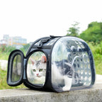 Sac de transport Esprit Chat transparent et pliable pour chat, en PVC respirant avec fermeture éclair