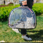 Sac de transport Esprit Chat transparent et pliable pour chat, idéal pour les voyages en extérieur