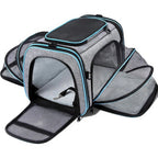 Sac de transport Esprit Chat extensible en nylon gris avec panneaux en maille respirante et fermetures éclair