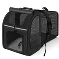 Sac de transport extensible Esprit Chat en tissu oxford noir avec panneaux en maille respirante pour animaux