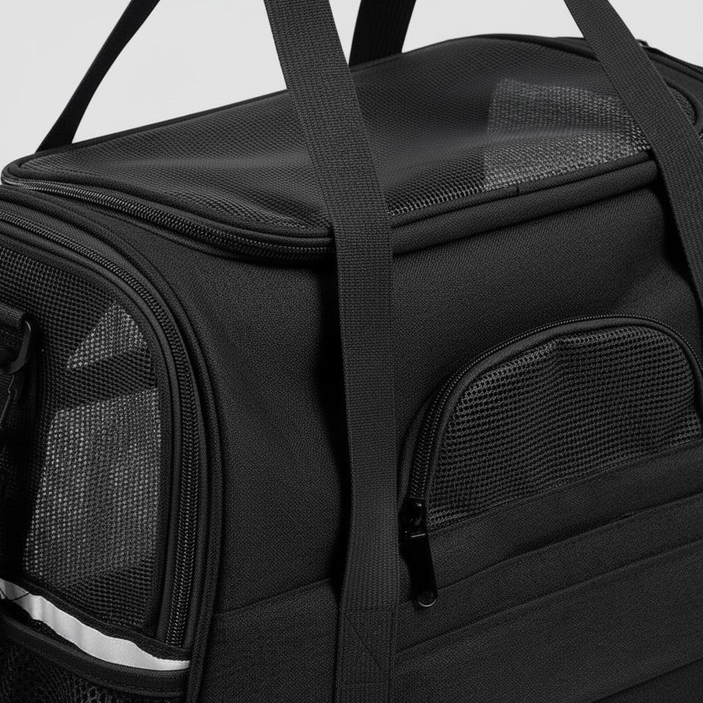 Sac de transport Esprit Chat noir souple pour chat avec fenêtres en maille respirante et fermeture éclair robuste