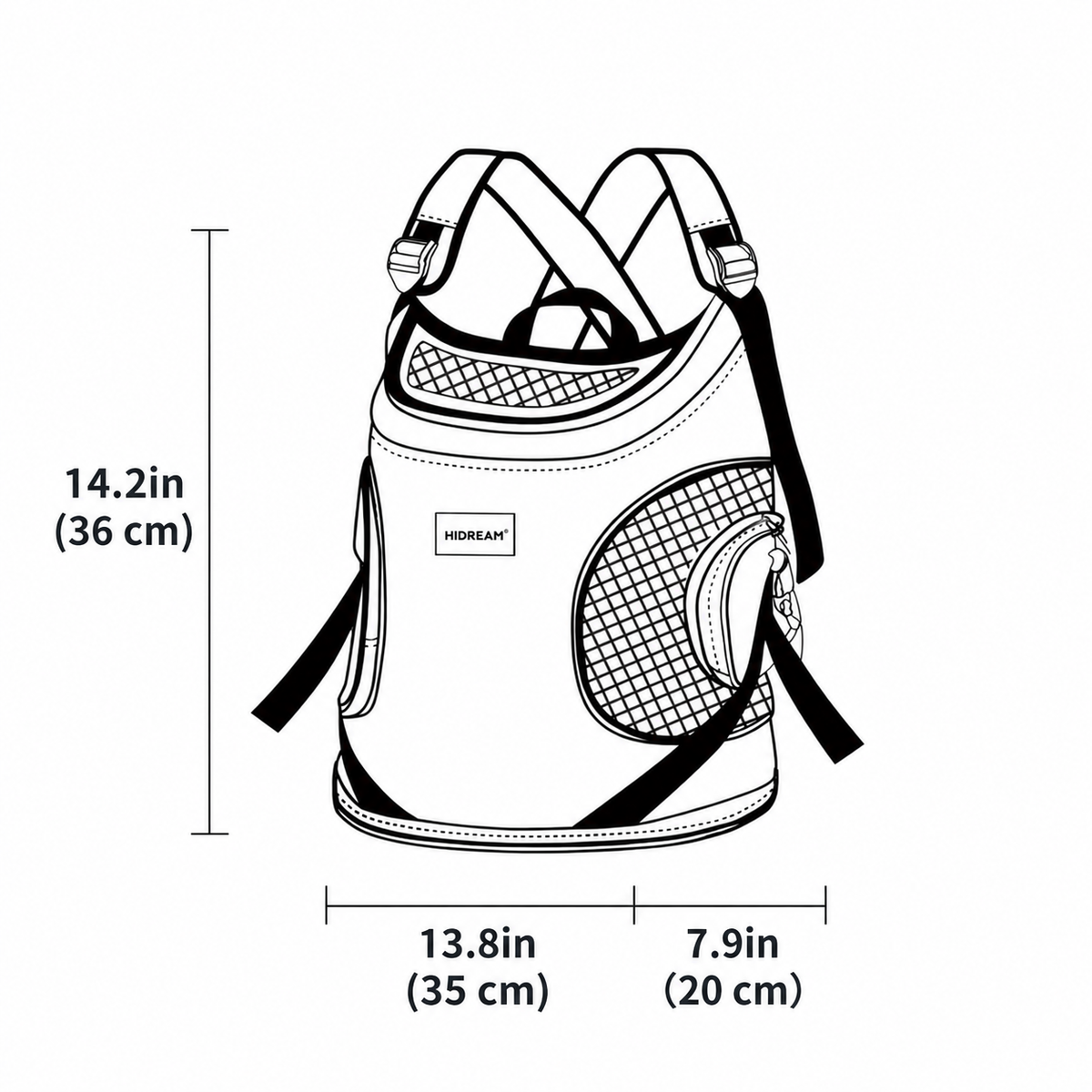 Sac de Transport Pliable à Bandoulière pour Chien et Chat