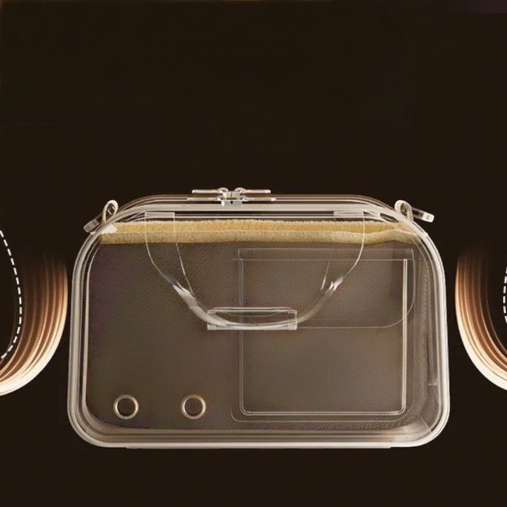 Sac de transport Esprit Chat transparent pour chaton avec fermeture éclair et poignée pratique