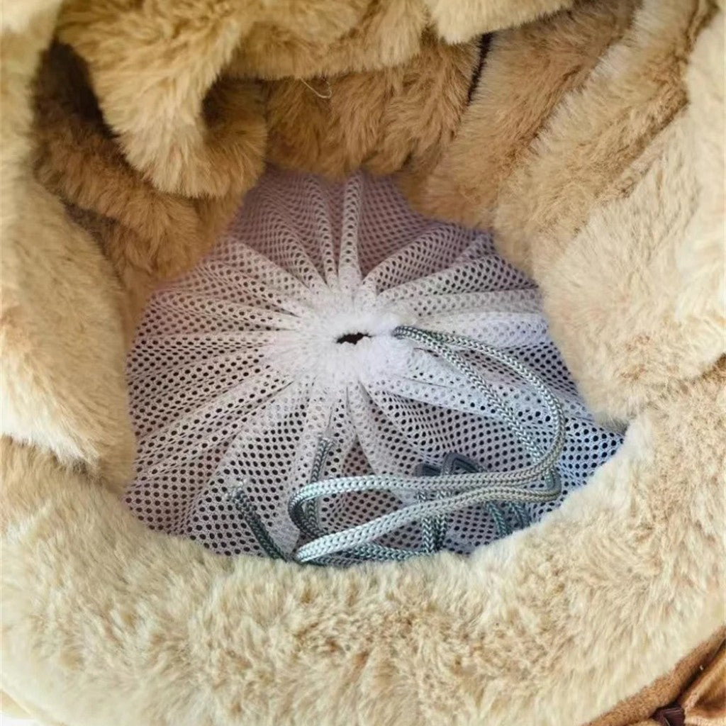 Intérieur en velours doux du sac de transport Esprit Chat avec filet de sécurité ajustable pour petit animal