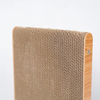 Siège griffoir pour chat Esprit Chat en bois avec surface en carton ondulé texturé pour faire ses griffes
