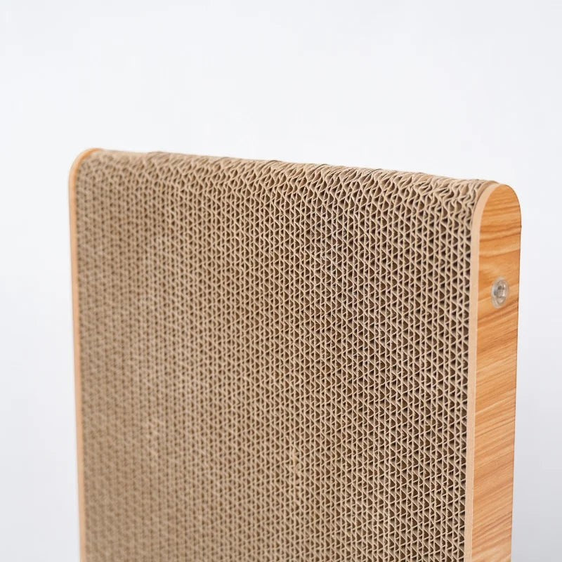 Siège griffoir pour chat Esprit Chat en bois avec surface en carton ondulé texturé pour faire ses griffes