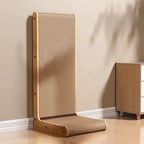Siège griffoir pour chat Esprit Chat en bois avec surface à griffer verticale et horizontale, design moderne.