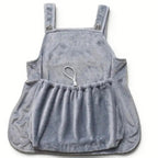 Tablier de transport Esprit Chat gris en coton doux avec poche ventrale pour porter un petit chat