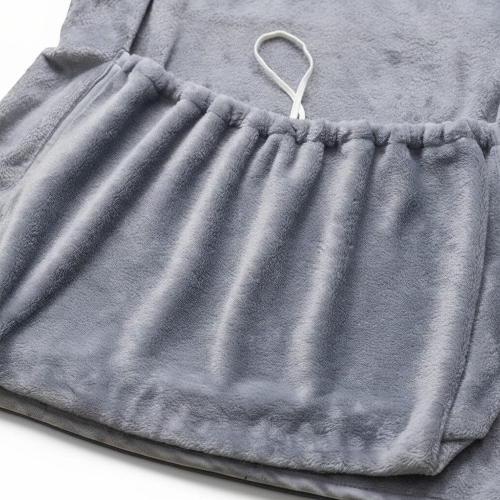 Tablier de transport Esprit Chat en coton gris doux avec poche ventrale pour chat de petite taille