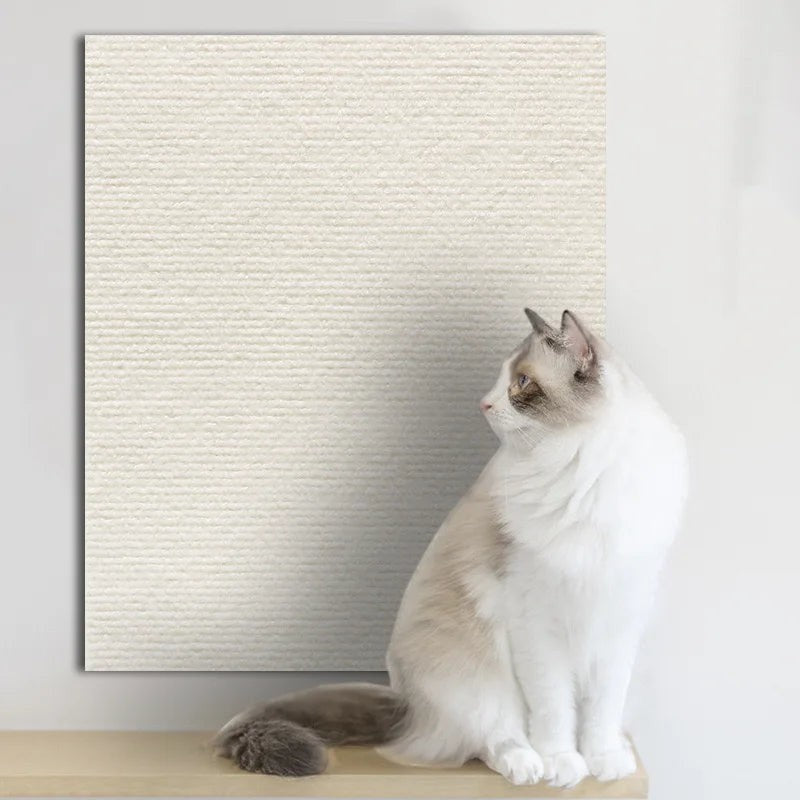 Tapis griffoir Esprit Chat blanc autocollant pour protéger le canapé des griffes du chat