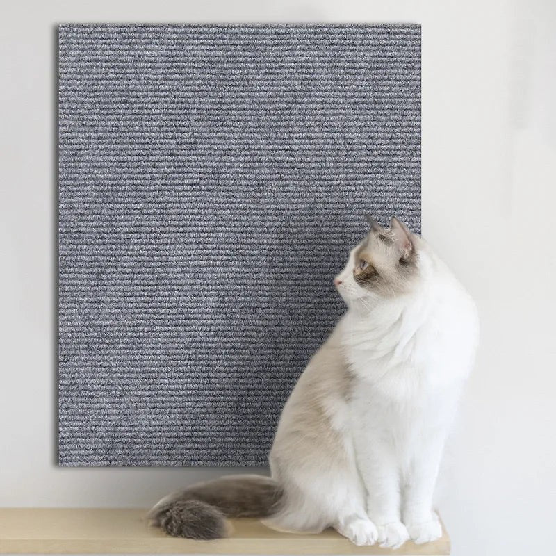 Tapis griffoir Esprit Chat gris en nylon autocollant pour protéger le canapé des griffes de votre chat