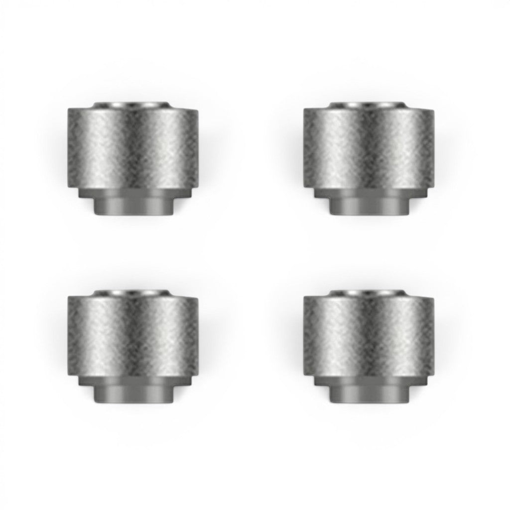 Quatre têtes de rechange pour lime à ongles électrique Esprit Chat, en métal gris texturé pour le soin des animaux.