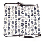 Toile pour hamac Esprit Chat en fibre respirante avec motif de têtes de chats bleu et blanc et sangles réglables