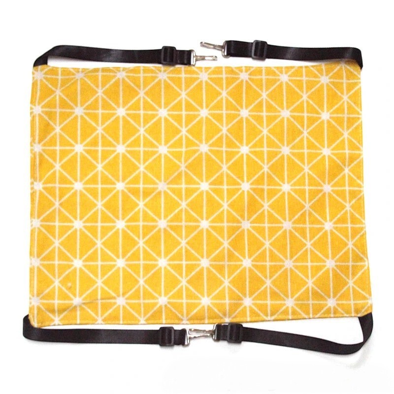 Toile pour hamac Esprit Chat jaune avec motif géométrique blanc, respirante et facile à suspendre