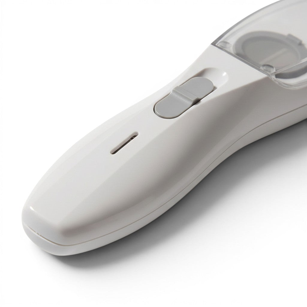 Tondeuse électrique Esprit Chat blanche avec aspirateur intégré pour le toilettage des poils d'animaux