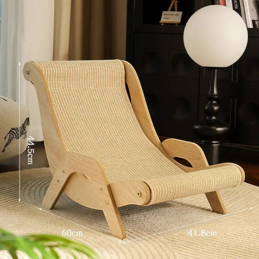 Transat griffoir Esprit Chat en bois avec surface en sisal pour le repos et les griffades de votre félin