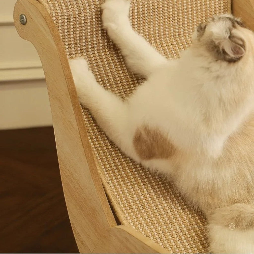Transat griffoir Esprit Chat en bois avec surface en sisal pour le confort et le jeu de votre chat