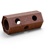 Tunnel de jeu Esprit Chat pour chat en feutre marron avec ouvertures circulaires pour le divertissement et le repos