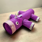Tunnel de jeu Esprit Chat en forme de licorne violette pliable avec 6 entrées pour chats et petits chiens