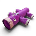 Tunnel de jeu Esprit Chat en forme de licorne violette avec 6 entrées pour chats et petits chiens en tissu durable