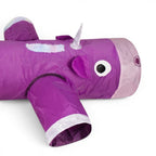 Tunnel de jeu Esprit Chat XXL en forme de licorne violette avec 6 entrées, en tissu durable et pliable pour chat