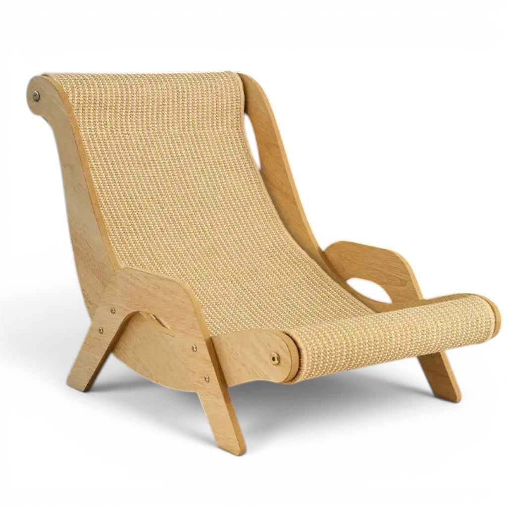 Transat griffoir pour chat Esprit Chat en bois clair avec surface en sisal naturel pour faire ses griffes
